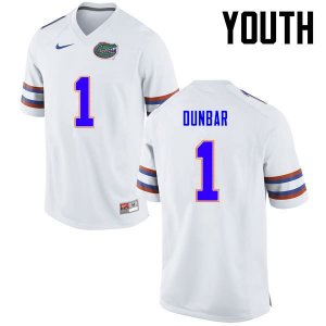 Youth Florida Gators #1 Quinton Dunbar NCAA Nike White Authentic Stitched College Football Jersey NVD0862TP